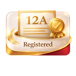 12A registration certificate icon representing NGO tax exemption approval