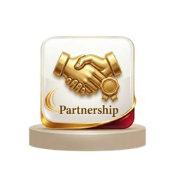 Partnership firm handshake icon symbolizing business partnership registration